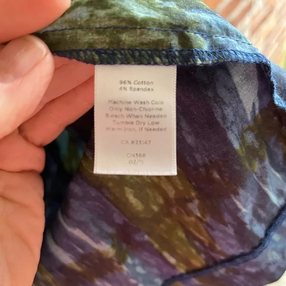 Talbots blue and green cotton pleated skirt 16 NWOT - Picture 5 of 6